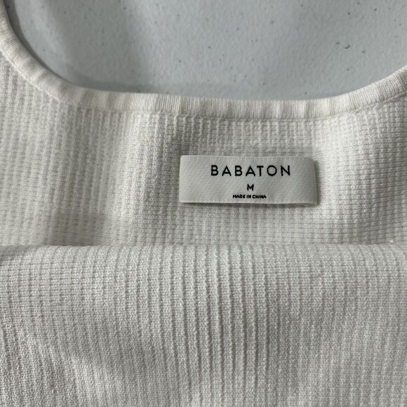 Aritzia Babaton Tank Top Womens M‎ Square Neck Off White Ribbed  Minimalist Y2K - Picture 5 of 7